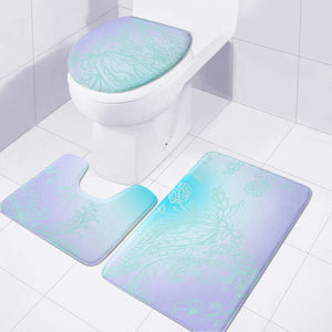 Blue Toilet Three Pieces Set