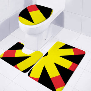 Black And Yellow Star Pattern Toilet Three Pieces Set