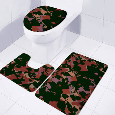 Image of Dark Abstract Camo Print Toilet Three Pieces Set