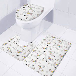 Rainbow Bully Pattern Toilet Three Pieces Set