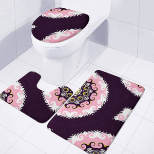 Abstract Pink And Black Toilet Three Pieces Set