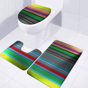 Multicolor Lines Toilet Three Pieces Set