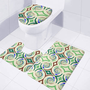 Light Green Pattern Toilet Three Pieces Set