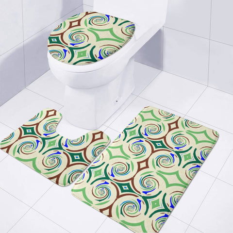 Image of Light Green Pattern Toilet Three Pieces Set