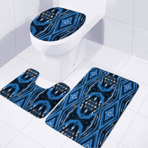 Blue Tribal Print Toilet Three Pieces Set