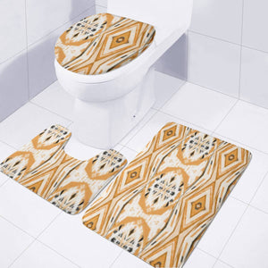 Brown And White Tribal Print Toilet Three Pieces Set