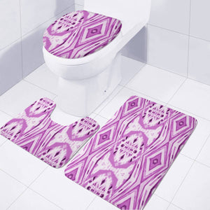 Purple And White Tribal Pattern Toilet Three Pieces Set