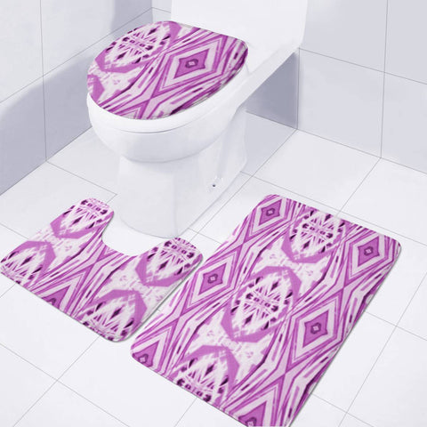 Image of Purple And White Tribal Pattern Toilet Three Pieces Set