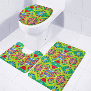 Colorful Color Mix Toilet Three Pieces Set