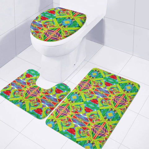 Image of Colorful Color Mix Toilet Three Pieces Set