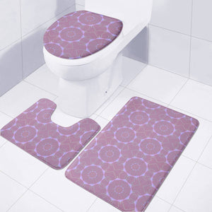 Round Stitch Purple Pattern Toilet Three Pieces Set