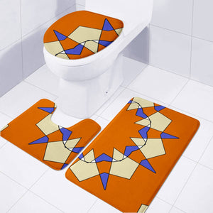 Colorful Spikes Pattern Toilet Three Pieces Set