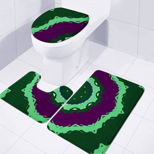 Purple And Green Pattern Toilet Three Pieces Set