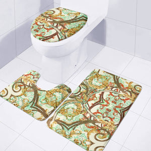 Multicolored Modern Collage Print Toilet Three Pieces Set