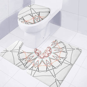 Wire On White Pattern Toilet Three Pieces Set