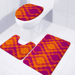 Orange And Purple Shapes Toilet Three Pieces Set