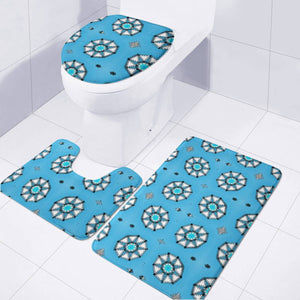 Cool Snowflake Pattern Toilet Three Pieces Set