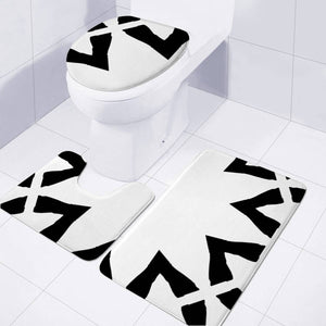 Black And White Pattern Toilet Three Pieces Set