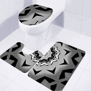 Gray, Black And White Pattern Toilet Three Pieces Set