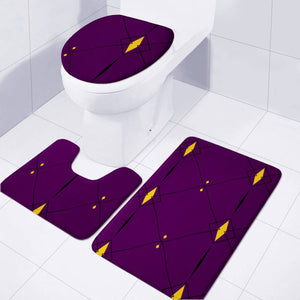 Purple And Yellow Design Toilet Three Pieces Set