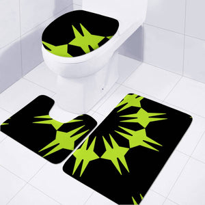 Bright Green And Black Pattern Toilet Three Pieces Set