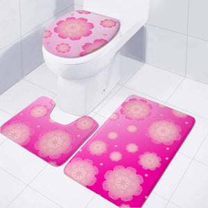 Pink Toilet Three Pieces Set