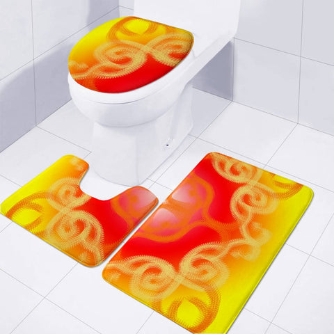 Image of Orange Toilet Three Pieces Set