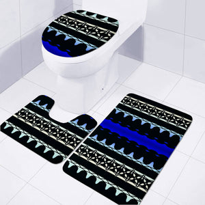 Blue Toilet Three Pieces Set