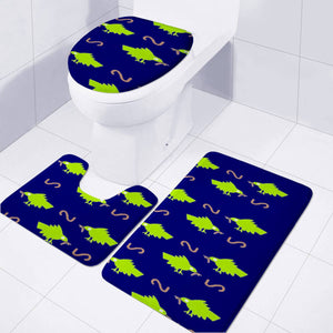 Green Birds And Worms Toilet Three Pieces Set