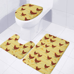 Chicken Pattern Toilet Three Pieces Set