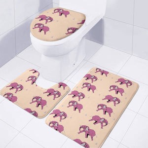 Walking Pink Elephants Toilet Three Pieces Set