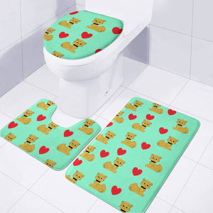 Cats And Hearts Toilet Three Pieces Set