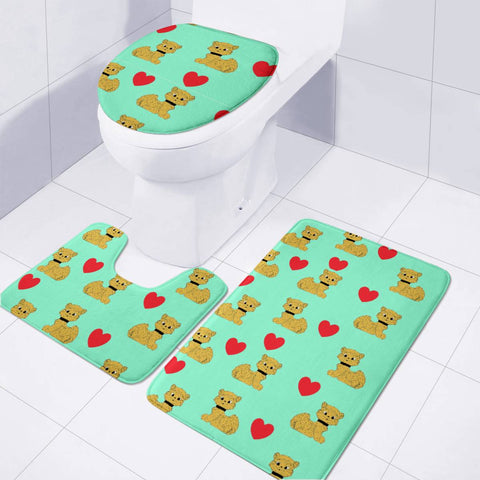 Image of Cats And Hearts Toilet Three Pieces Set