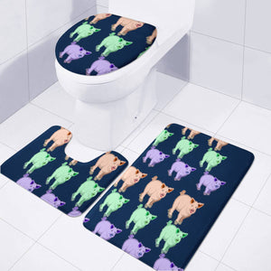 Colorful Little Pigs Toilet Three Pieces Set