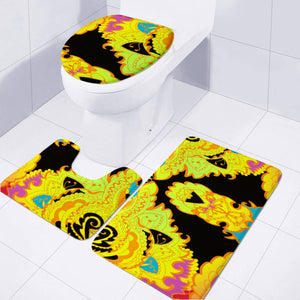 Yellow Toilet Three Pieces Set