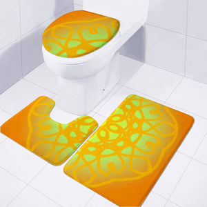 Orange Toilet Three Pieces Set