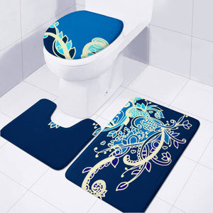 Blue Toilet Three Pieces Set