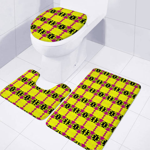 Image of Yellow Toilet Three Pieces Set