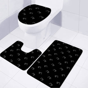 Vintage Car Motif Print Pattern Toilet Three Pieces Set