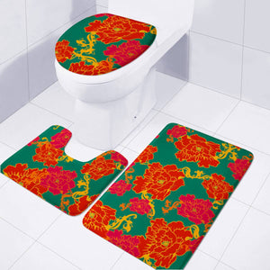 Flower Toilet Three Pieces Set