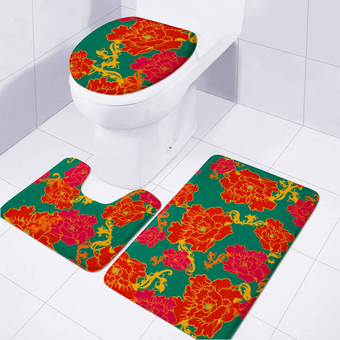 Image of Flower Toilet Three Pieces Set