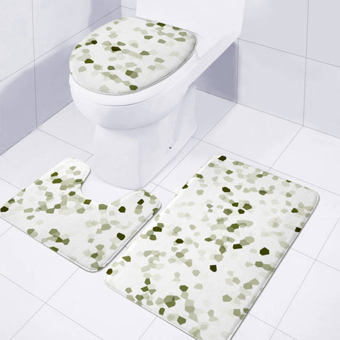 Image of Square Motif Abstract Geometric Pattern Toilet Three Pieces Set