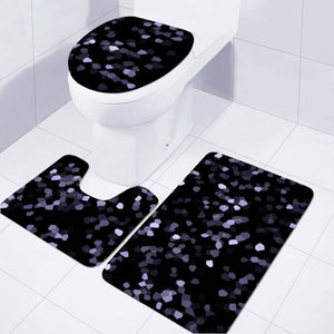 Square Motif Abstract Geometric Pattern Toilet Three Pieces Set