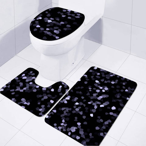 Image of Square Motif Abstract Geometric Pattern Toilet Three Pieces Set