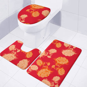 Red Toilet Three Pieces Set