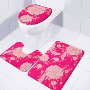 Pink Toilet Three Pieces Set