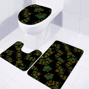 Modern Geometric Print Toilet Three Pieces Set