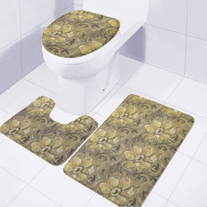 Retro Stlye Floral Decorative Print Pattern Toilet Three Pieces Set