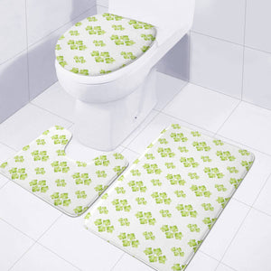 Bright Leaves Motif Print Pattern Design Toilet Three Pieces Set