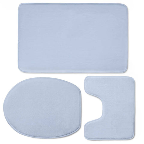 Image of Powder Blue Plain Toilet Three Pieces Set